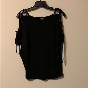 Black cold shoulder top